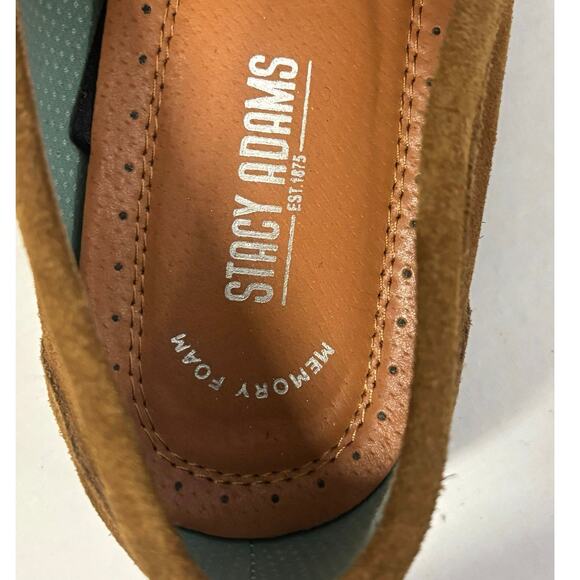 Stacy Adams Quincy Moc Toe Bit Slip On Loafers Mens 10.5M Tan Suede dress Shoes